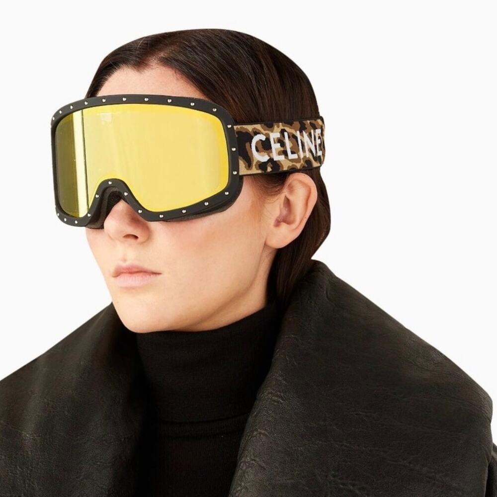 New! Celine Ski Mask C40196U 99C, Gold Mirror, Authentic